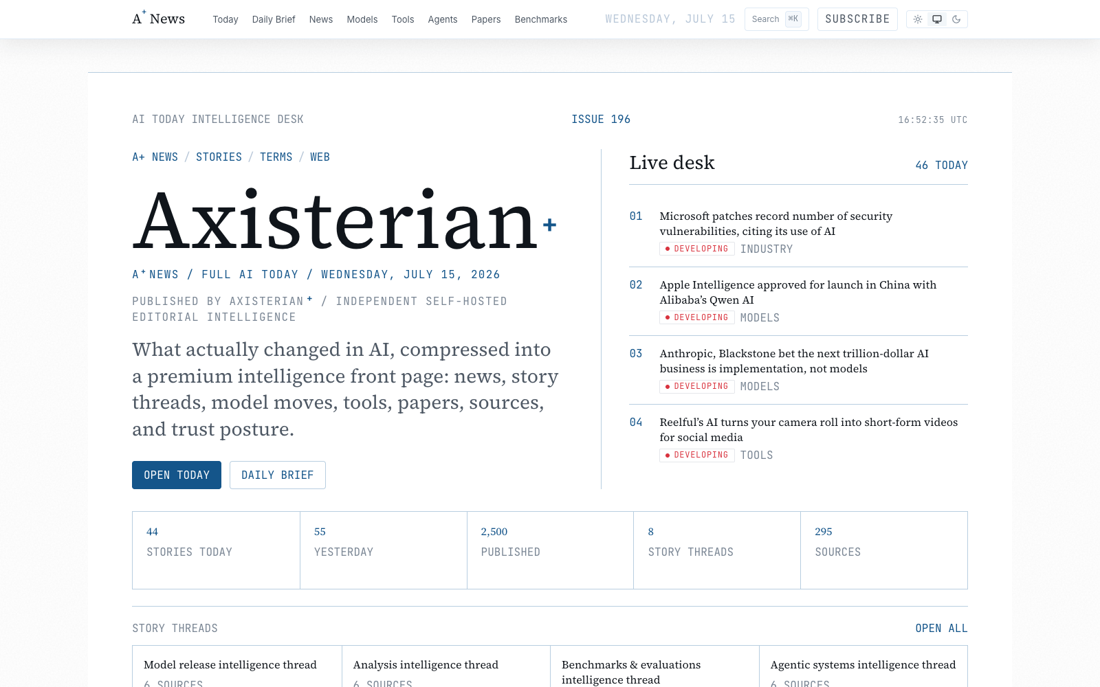 A+ News public homepage