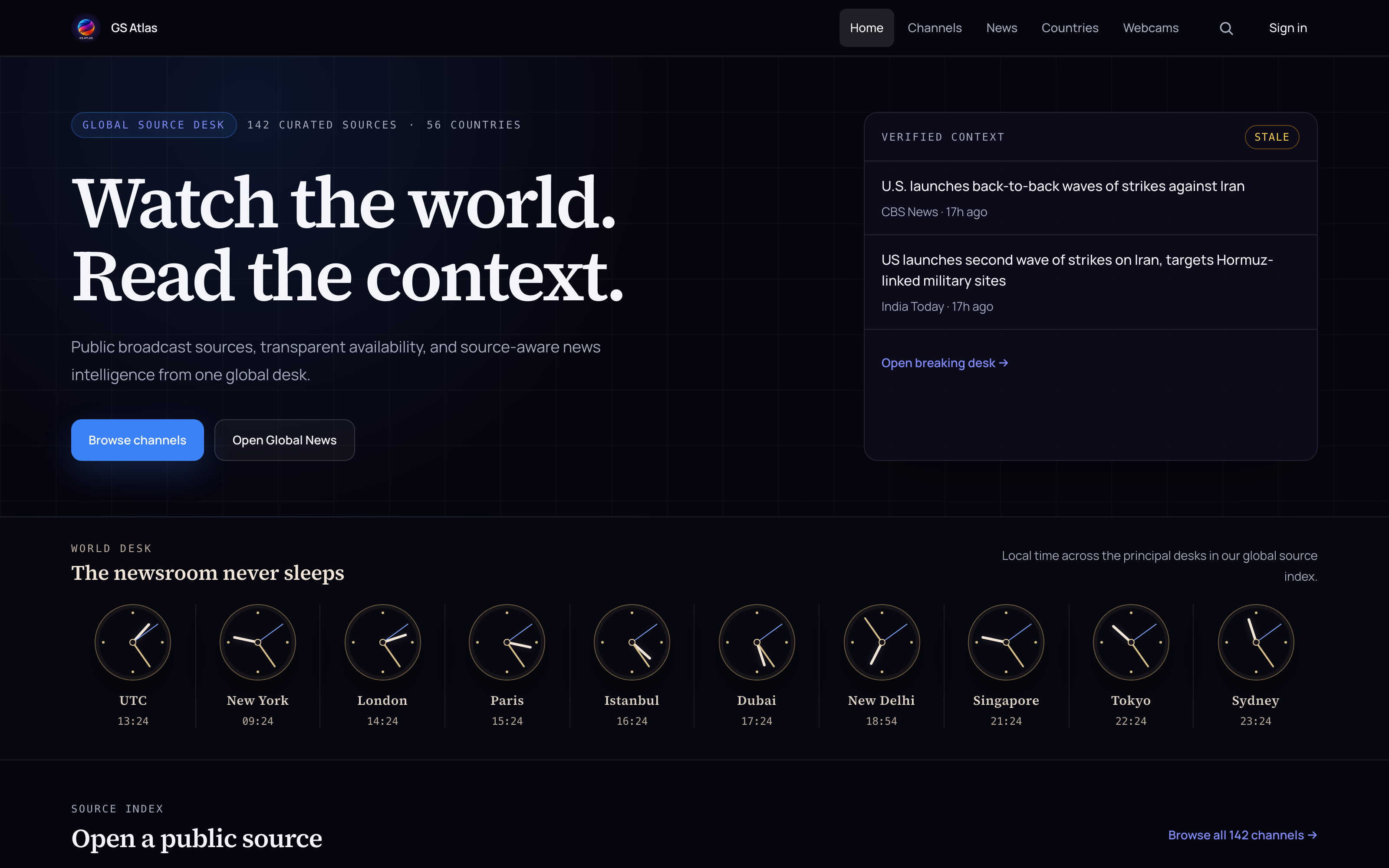 Global Stream Atlas public homepage